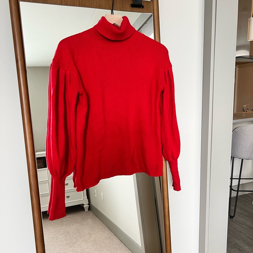 Aaron and Amber red sweater